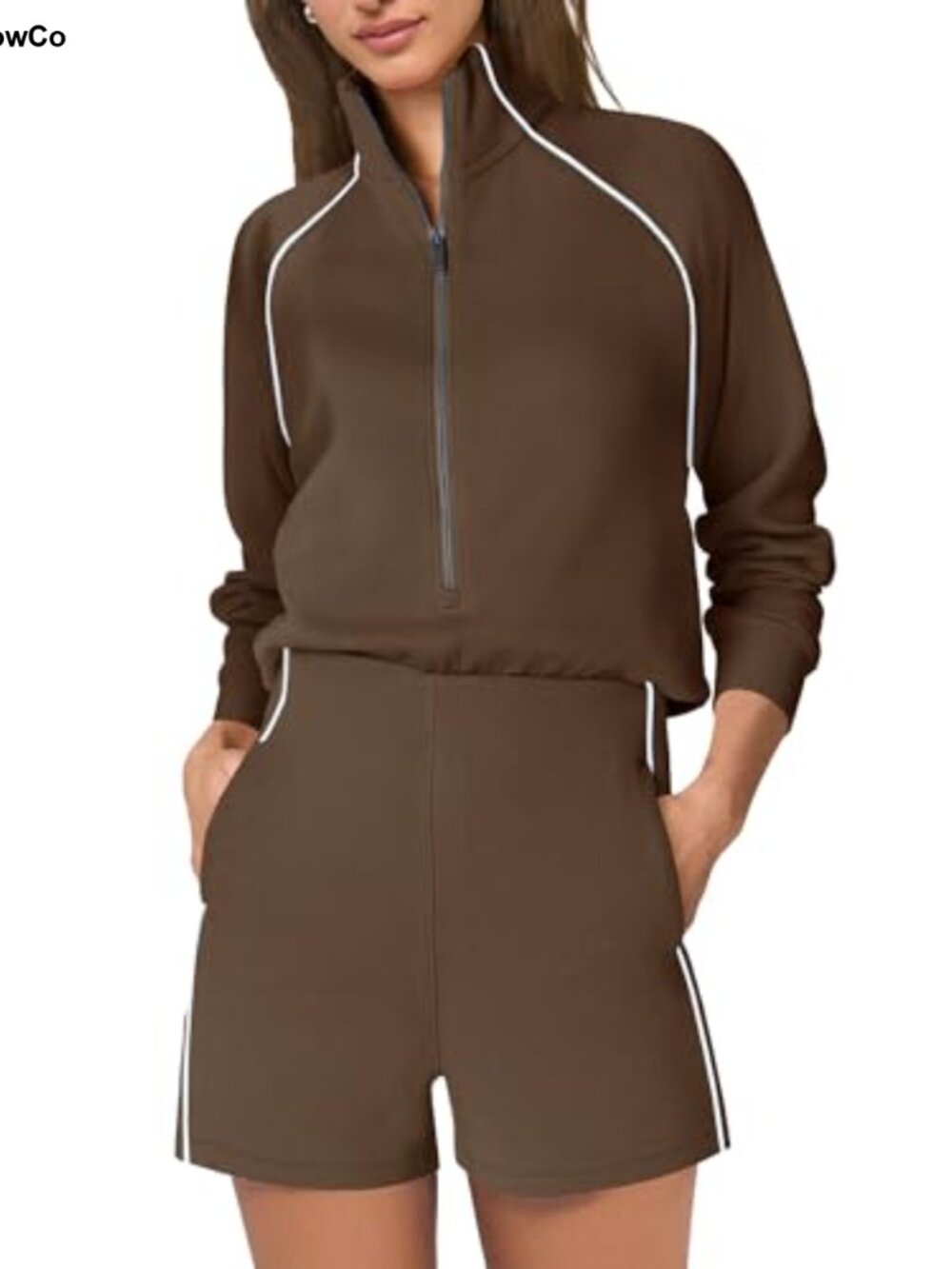 Womens Long Sleeve Romper One Piece Jumpsuit Loose Fit Cotton Spandex